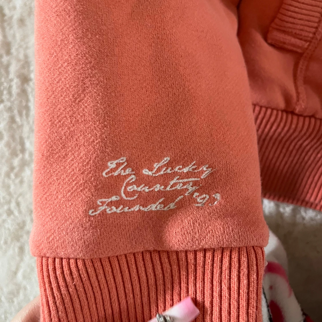 Korallfärgad teddyjacka från Geddes - 4