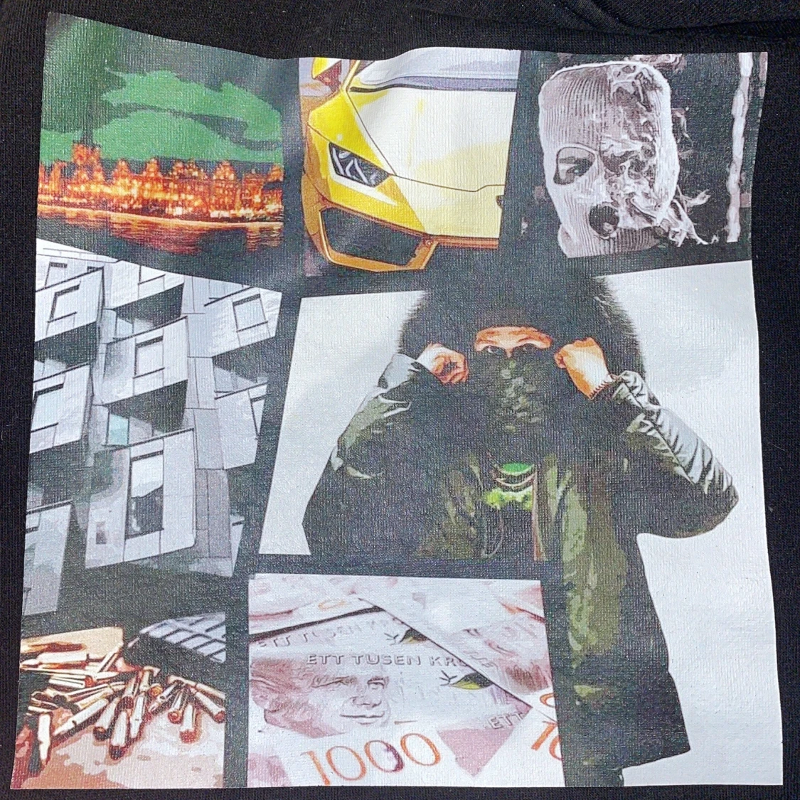 Svart hoodie Welcome to Sweden M - 2