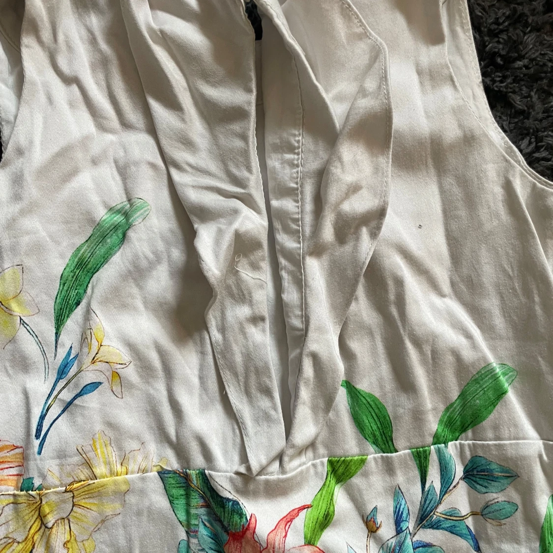 Vit och gul blommig långklänning Zara Girls - 2