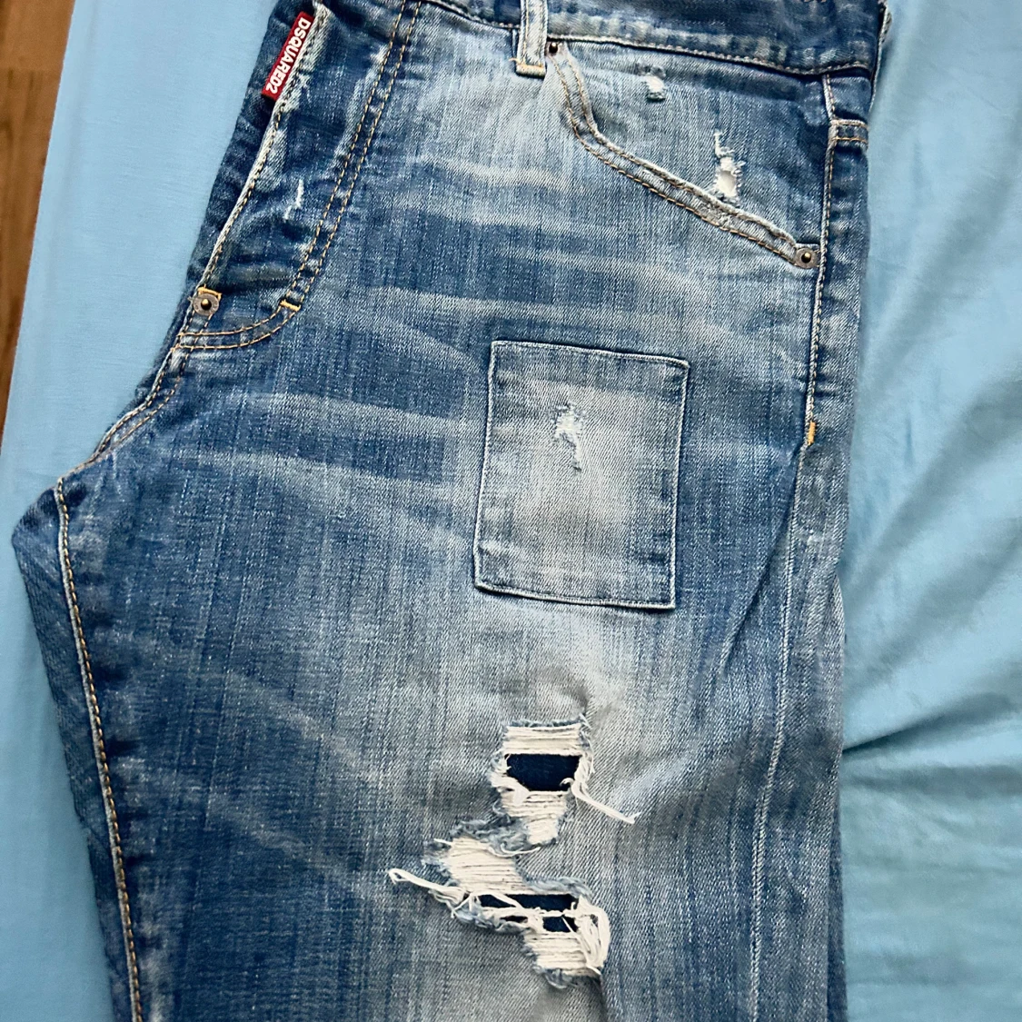 Dsquared2 blå slitna jeans, stl 52 - 1