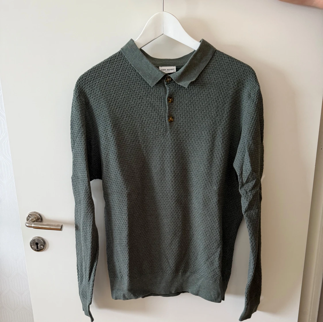 Grön pikétröja med struktur John Henric