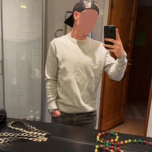 Ljusgrå sweatshirt i bomull - En stilren ljusgrå sweatshirt med rund hals och långa ärmar. Tröjan är i mjuk bomull och har en klassisk passform som funkar till jeans eller shorts. Perfekt för dig som gillar enkel och clean stil.
