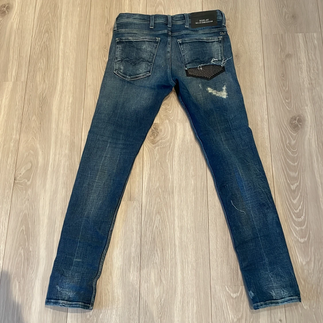 Replay blå slitna slim jeans - 1