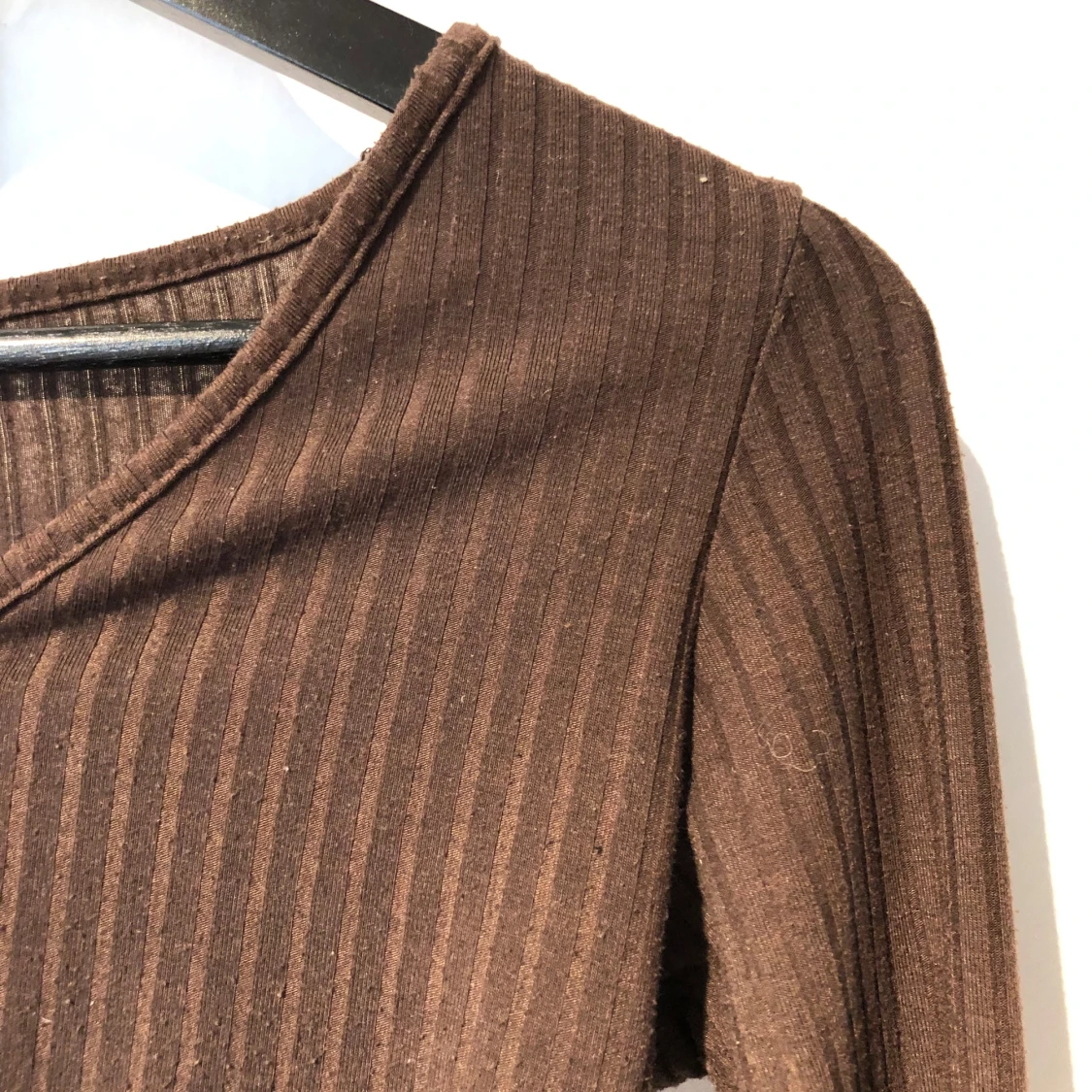 Brun ribbad croppad topp Boohoo - 3