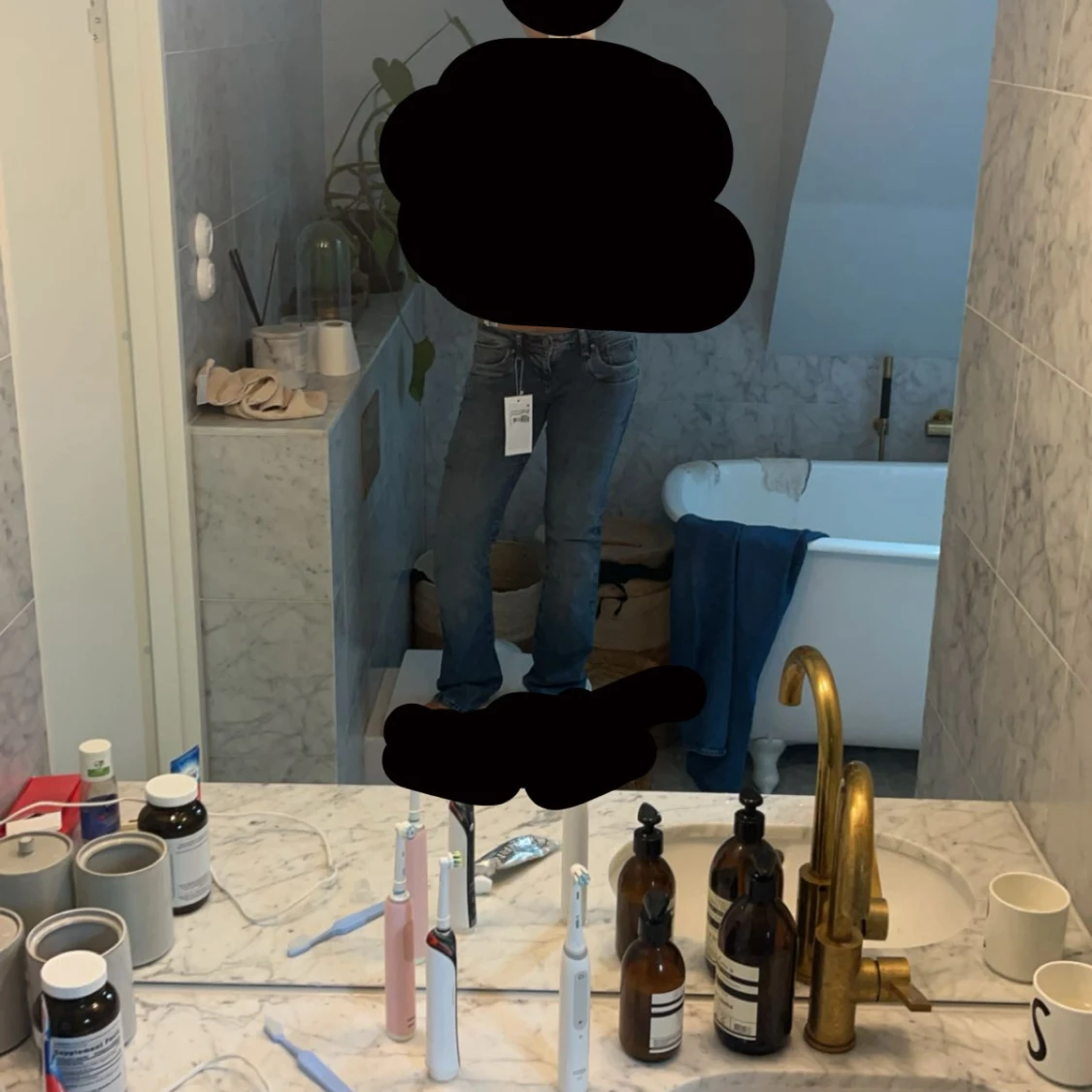 Blå bootcut jeans - 2