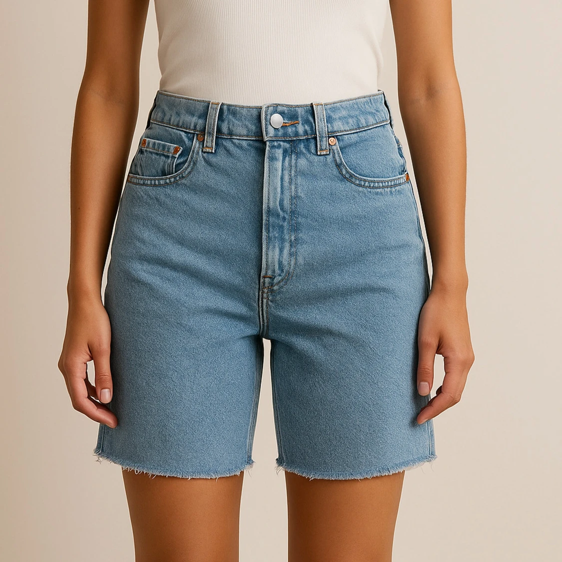 Blå jeansshorts från Never Denim