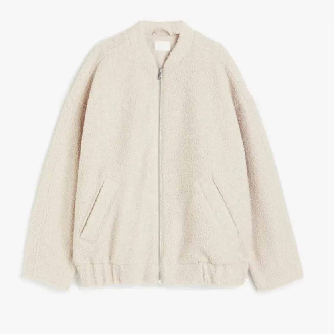 Beige teddyjacka med dragkedja - 1