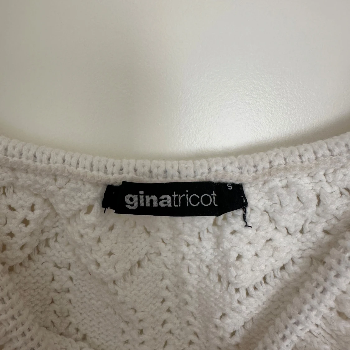 stickad vit topp - 1