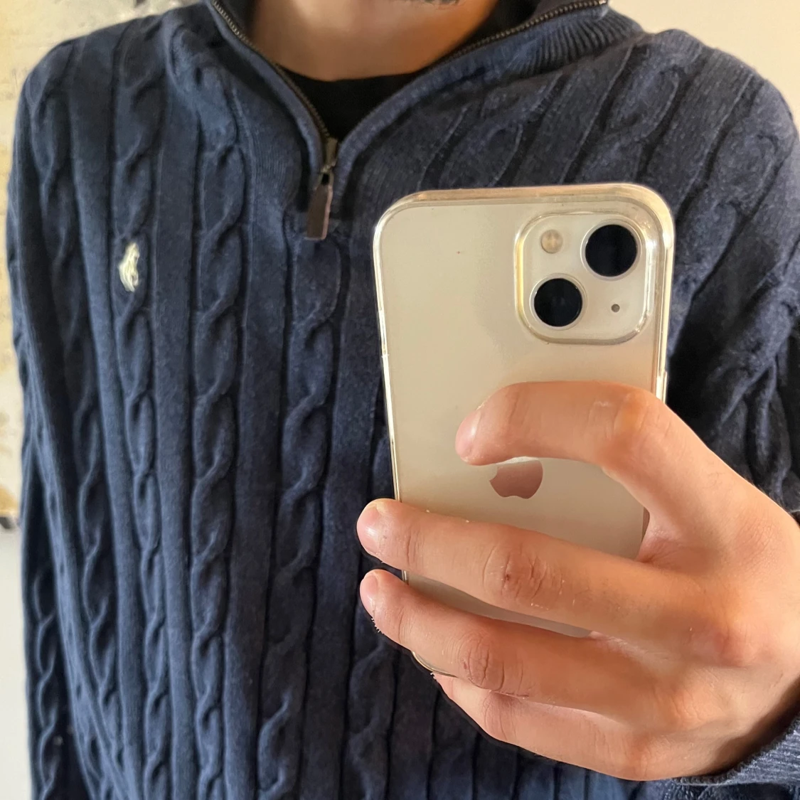 Blå kabelstickad tröja från Polo Ralph Lauren - 2