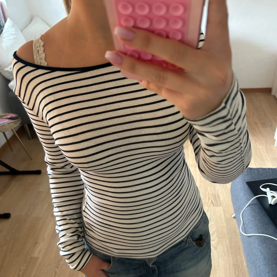 Randig långärmad tröja från H&M  - 1