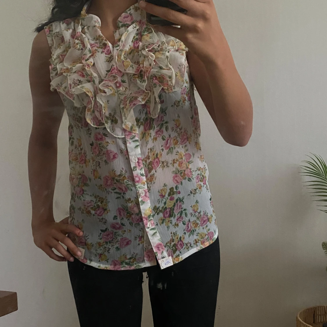 Blommig volangblus  - 1