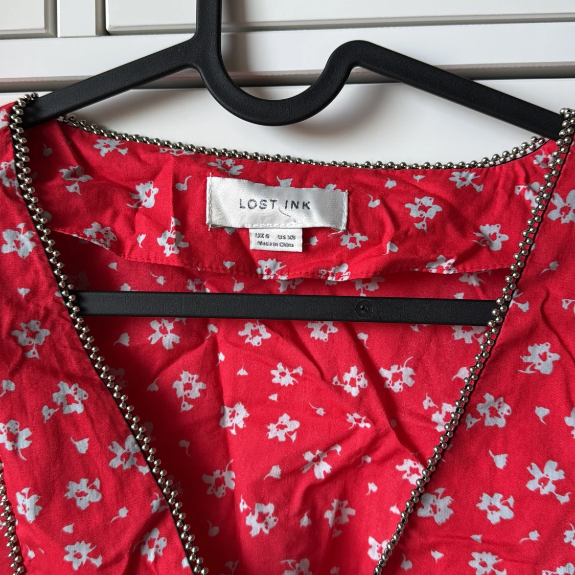Röd blommig blus från Lost Ink - 1