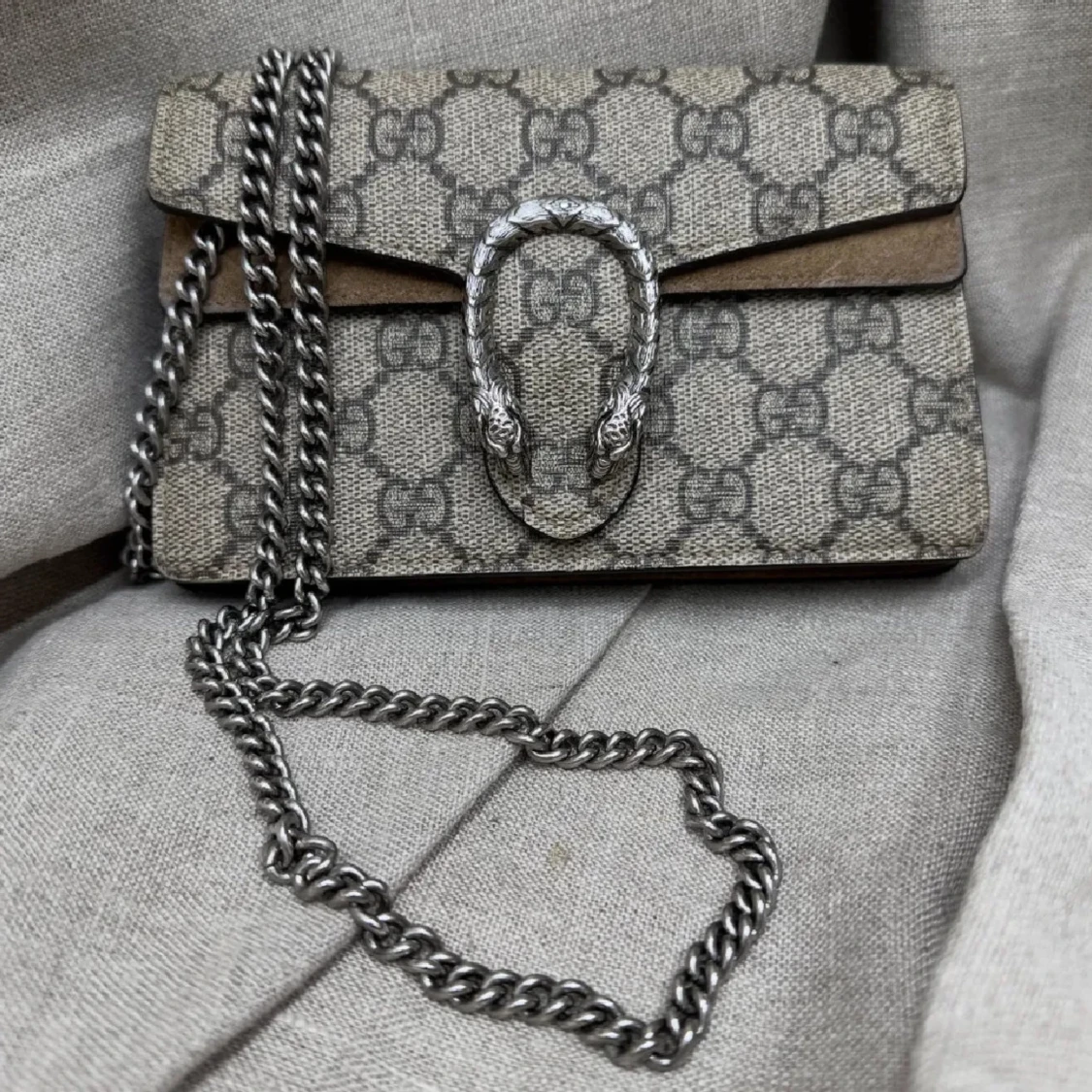  axelväska med kedja och GG-mönster - 1