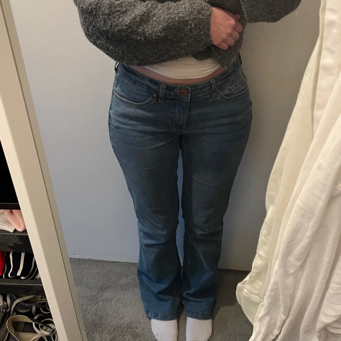 Blå bootcut jeans - 3