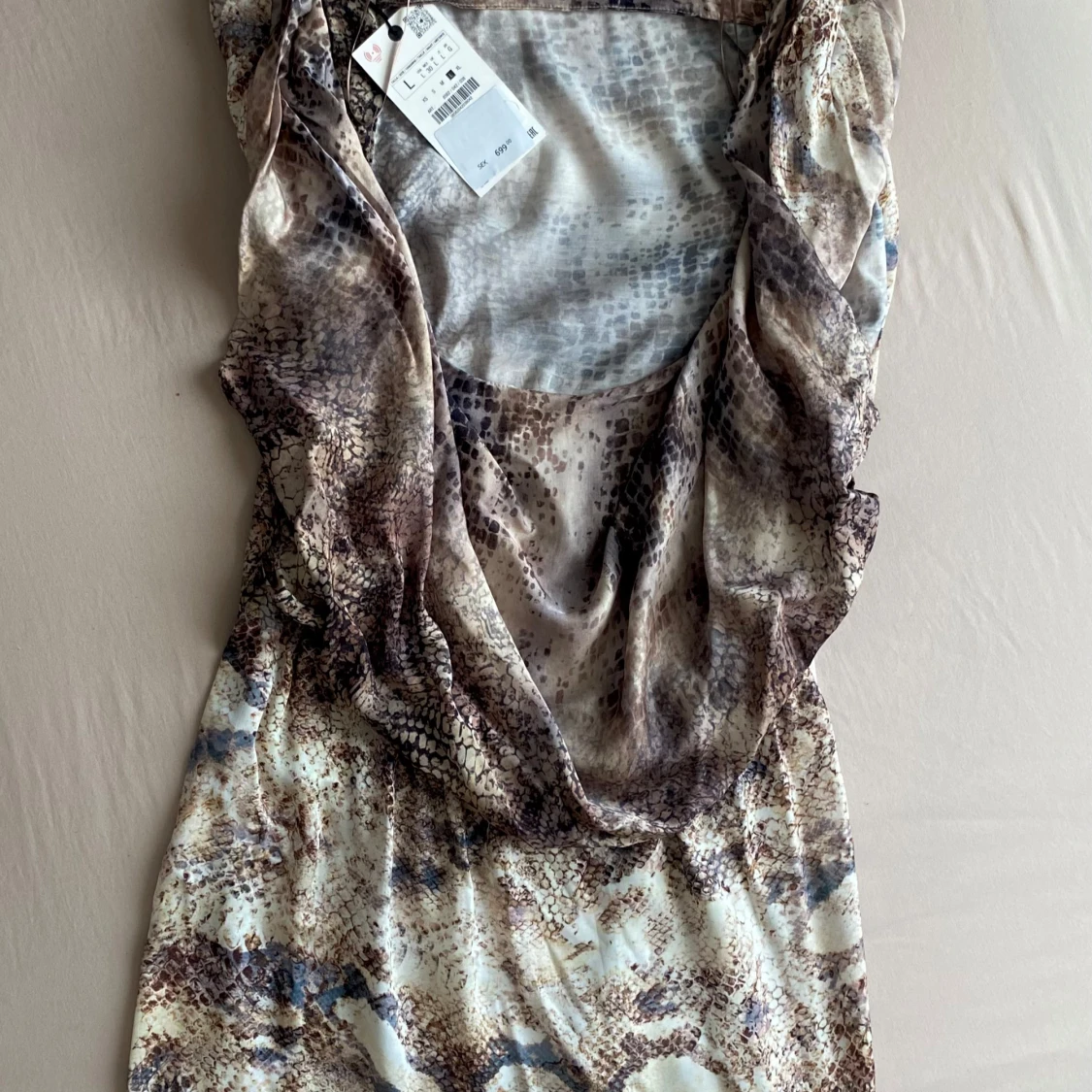 Brun mönstrad långklänning från Zara - 1