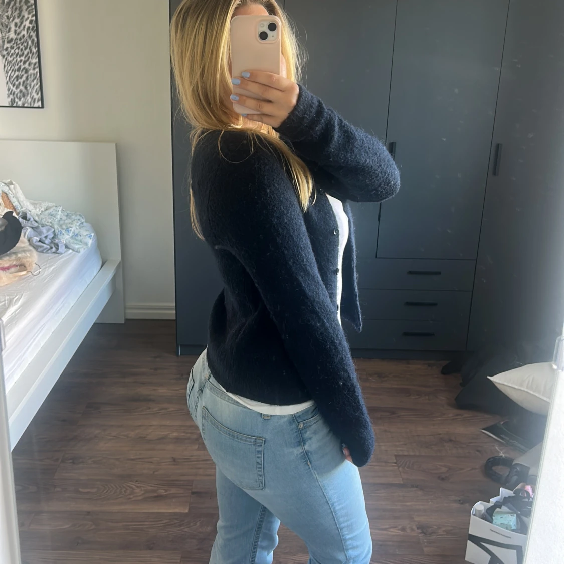 Mörkblå kofta från Gina Tricot - 1