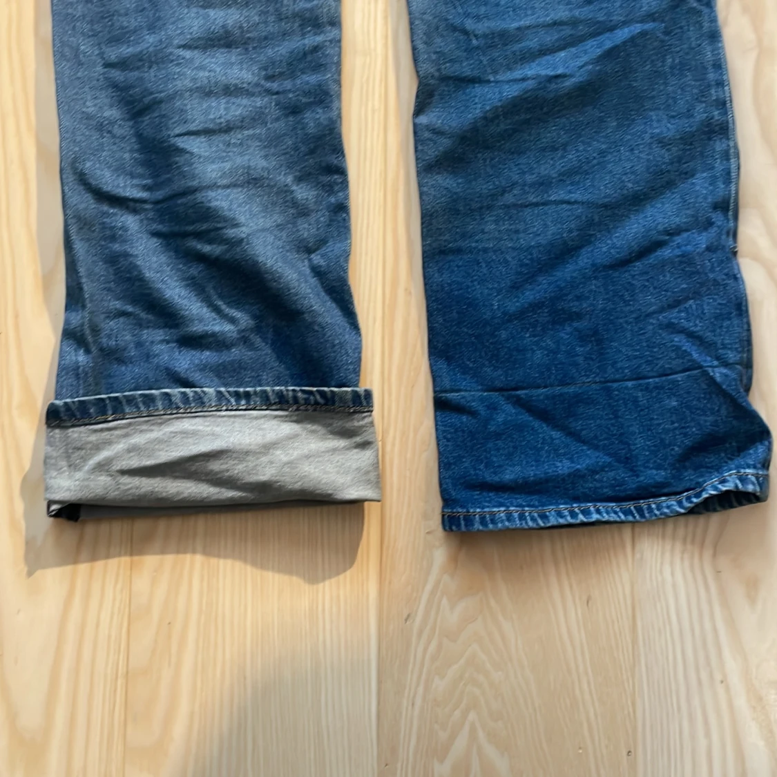 Blå wide jeans från Lindex, strl 158 - 4