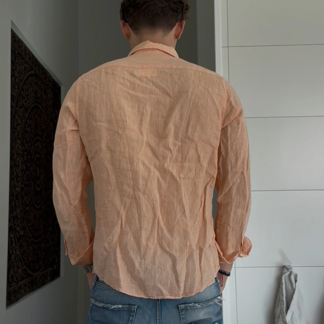 Persikofärgad linneskjorta Massimo Dutti - 2