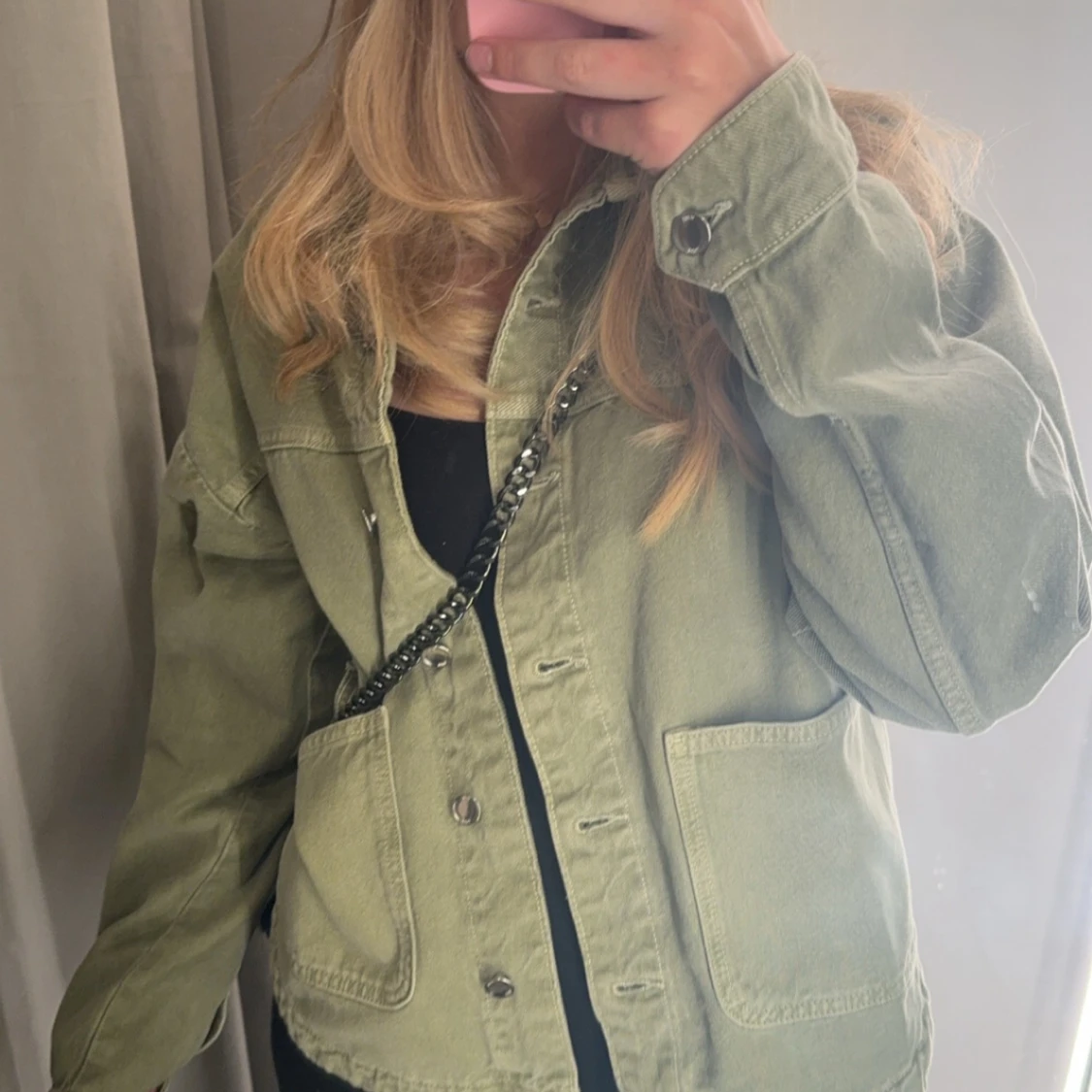 Olivgrön overshirt i bomull - 2