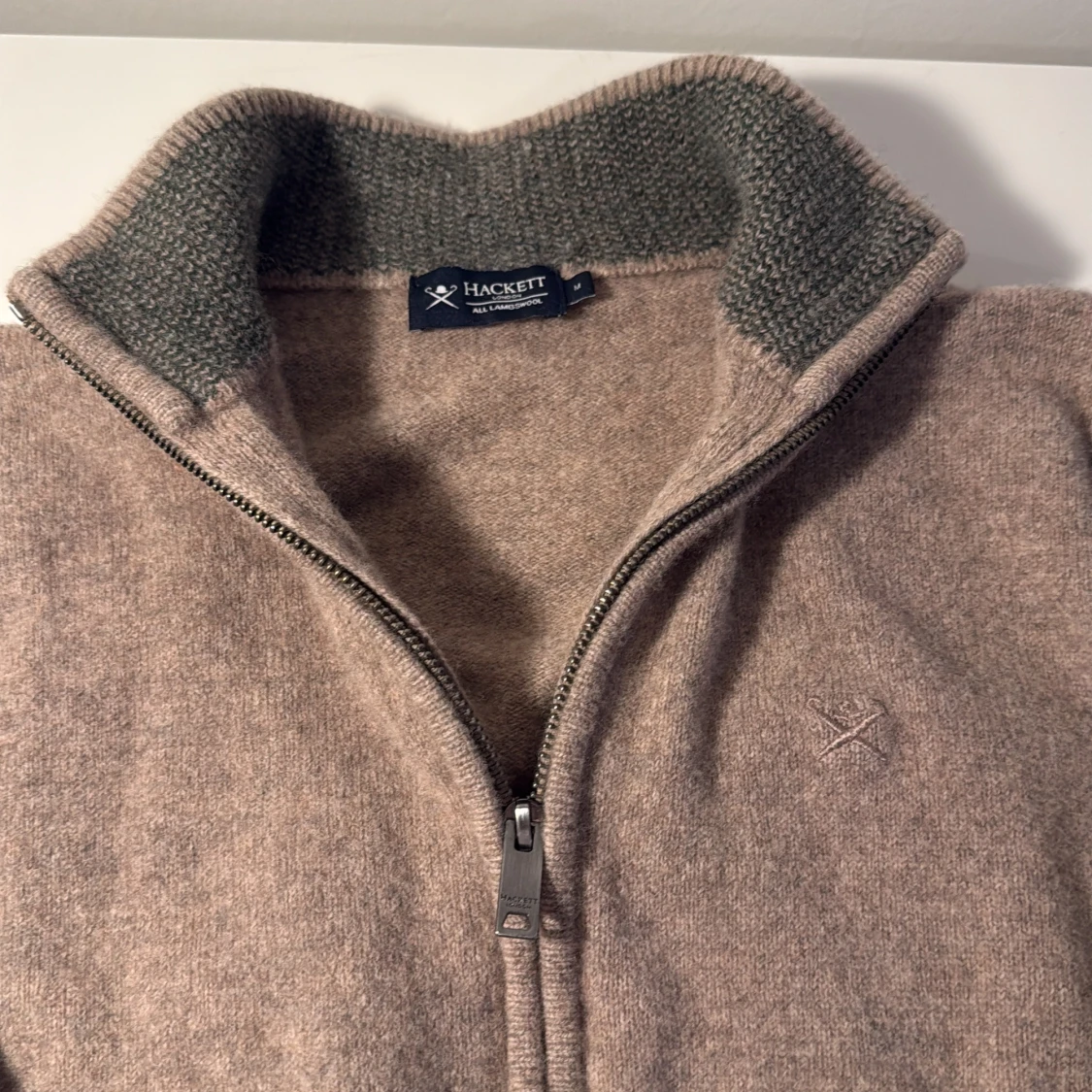 Beige kofta i lammull från Hackett - 1