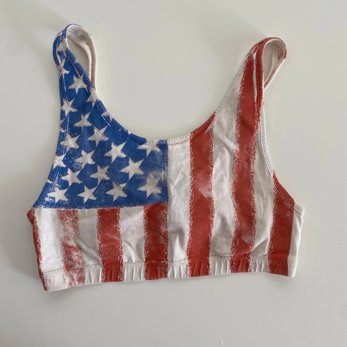 Amerikansk flaggmönstrad croppad topp från Topshop - 1