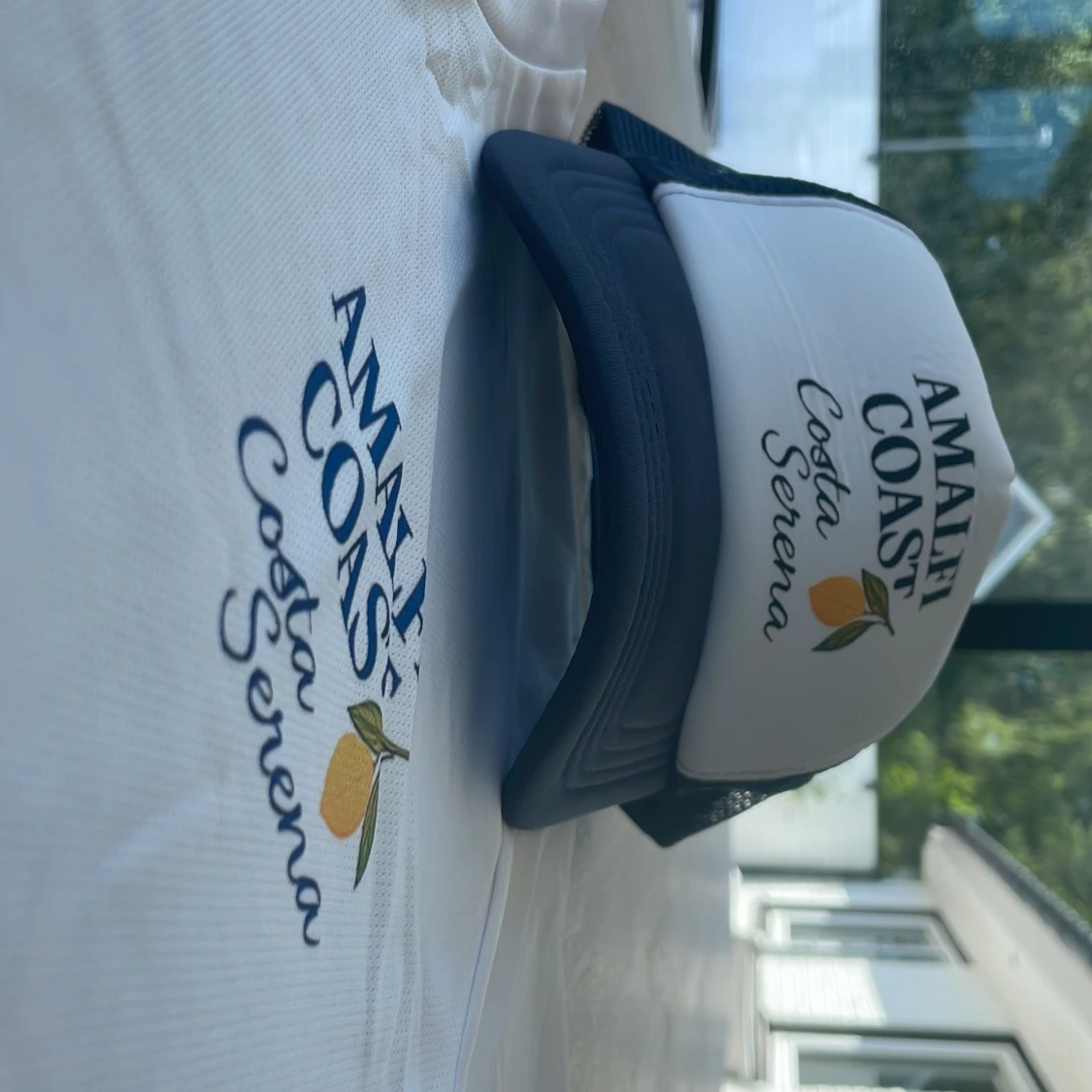 Amalfi Coast truckerkeps blå/vit