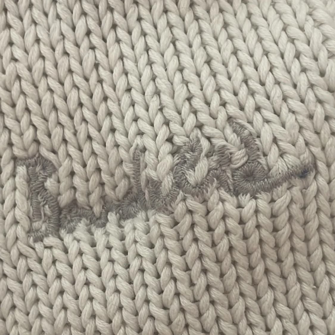 Beige stickad tröja med ankare från bondelid - 1