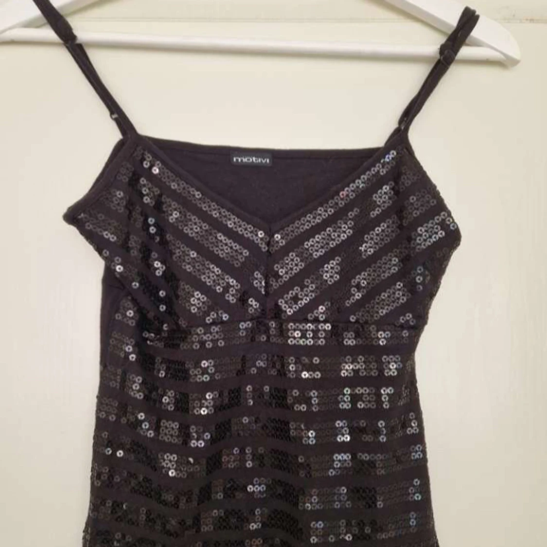 Svart paljett/glittrig topp från Motivi