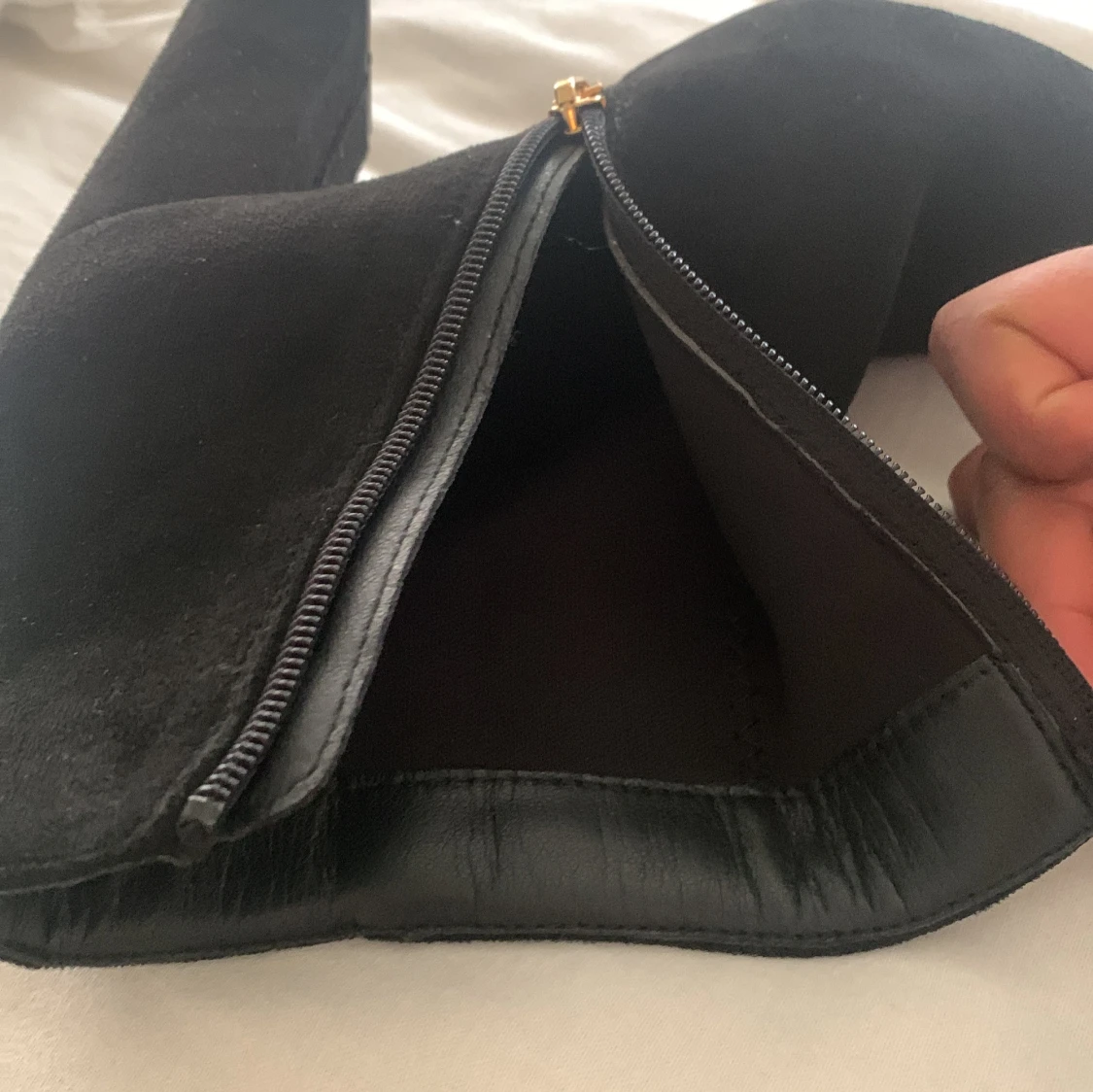 Svarta mocka boots med klack och dragkedja - 2