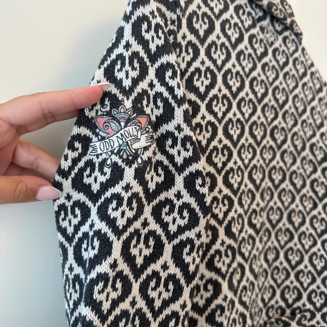 Mönstrad kofta från Odd Molly med rosett - 2