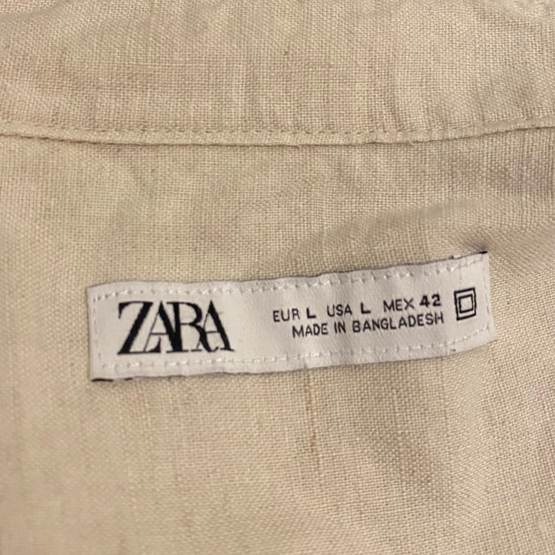 Beige linneskjorta  - 3