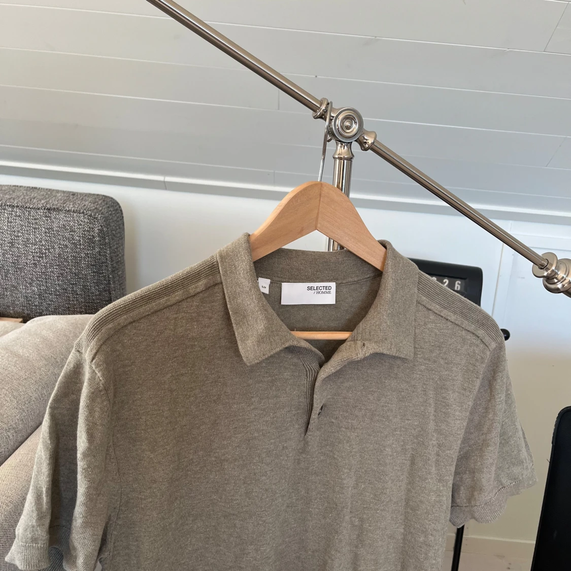 Beige pikétröja från Selected Homme - 1