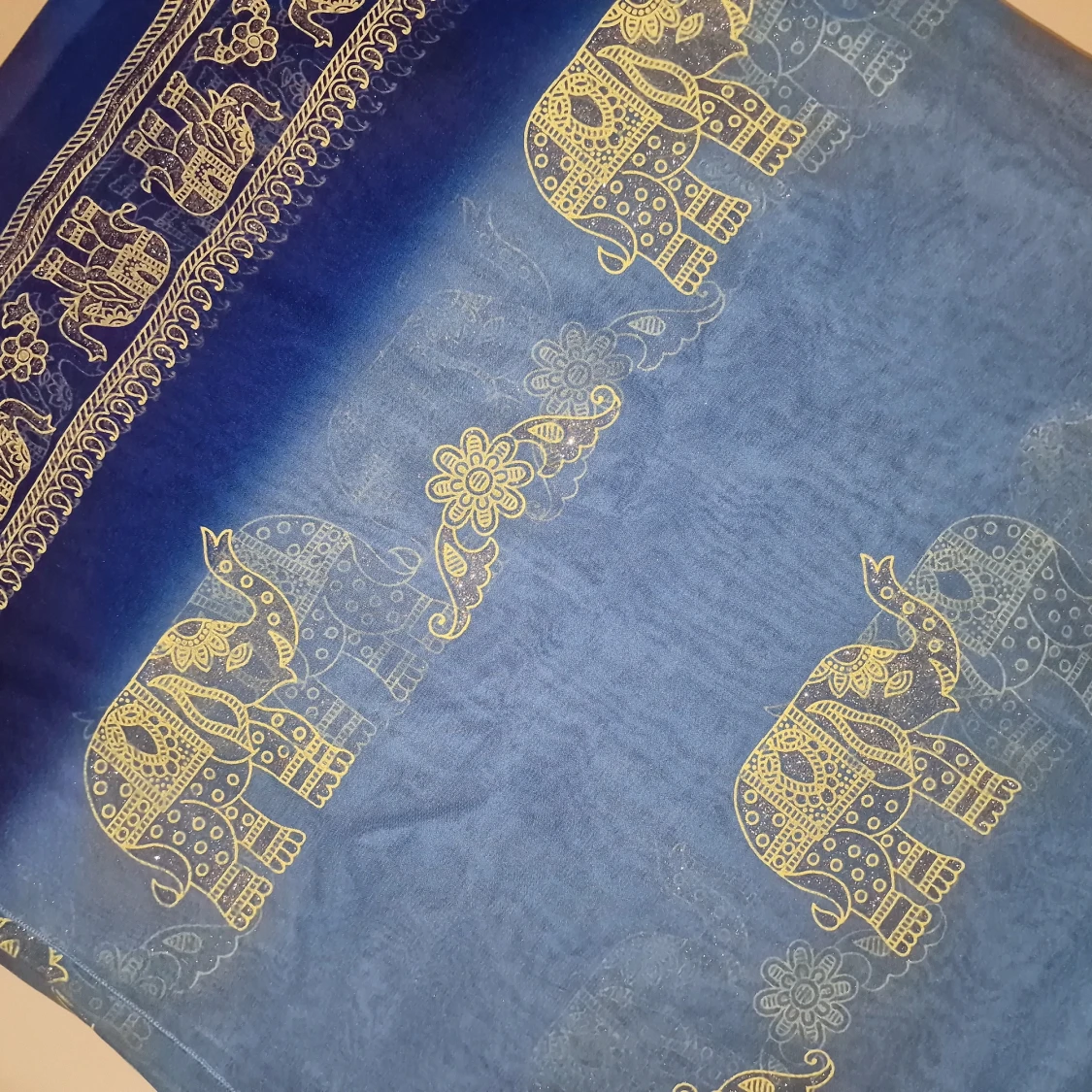 Blå sarong med elefantmönster - 3