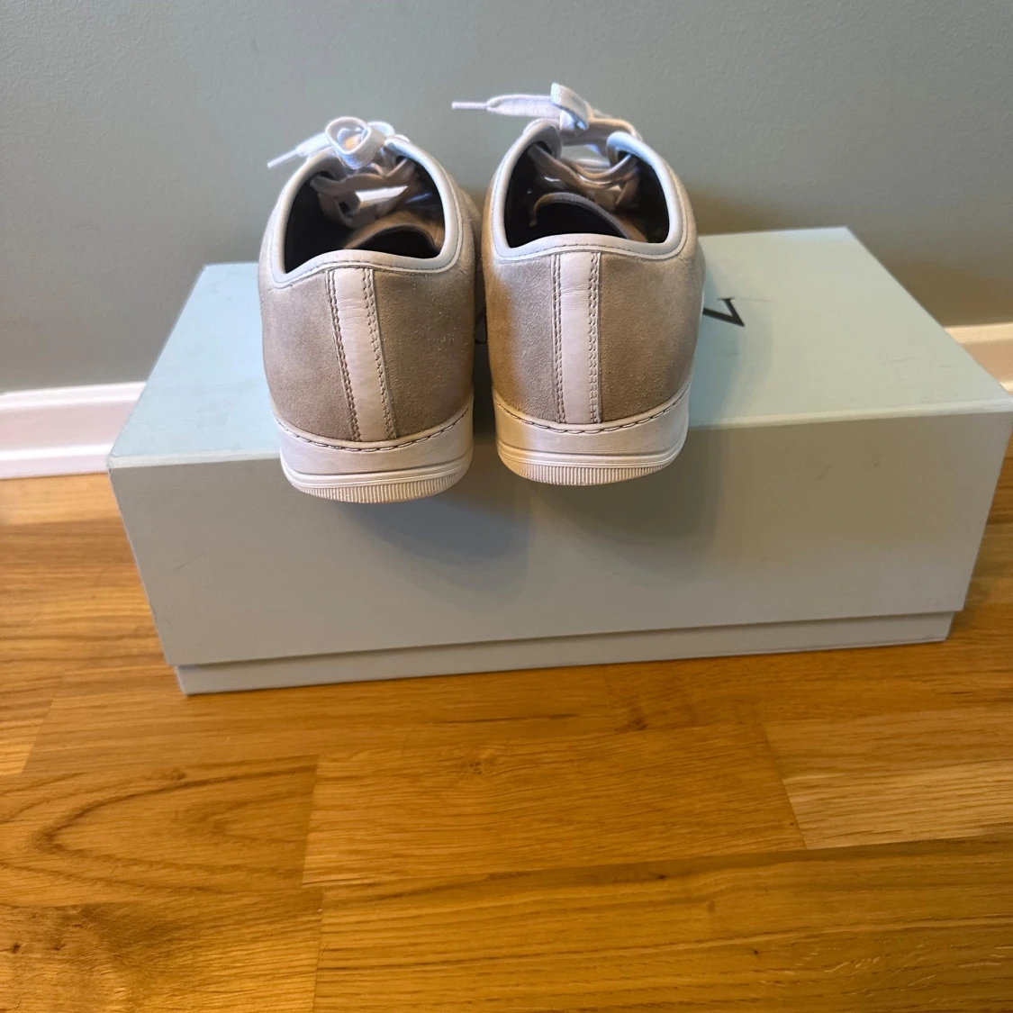 Lanvin grå sneakers i mocka - 3