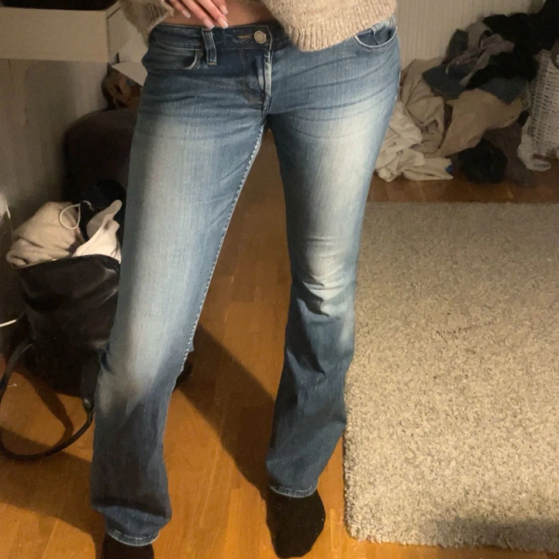 Blå bootcut jeans