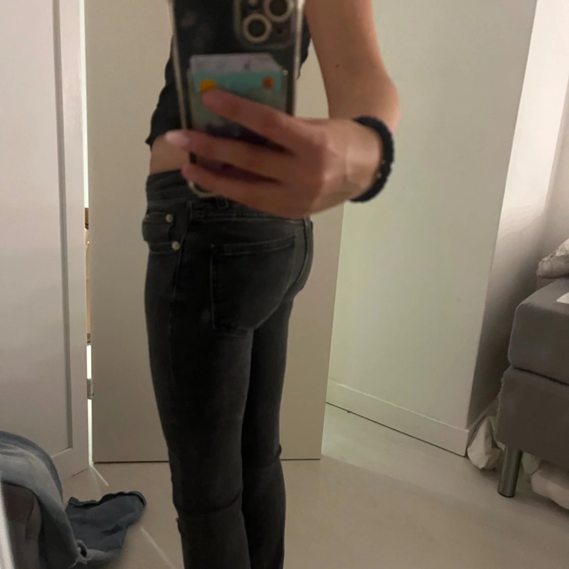 Svarta bootcut jeans med låg midja - 2