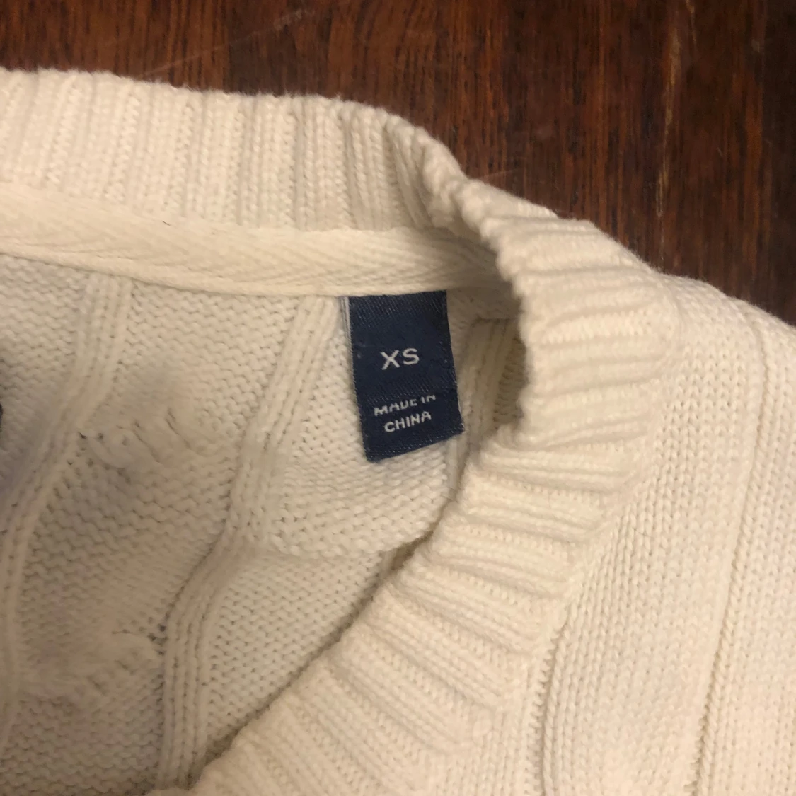 Vit kabelstickad tröja från GANT - 3