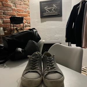 Björn Borg Gråa - Gråa Björn Borg sneakers, använde dom några gånger under gymnasiet, smått slitna nedanför snörningen. Smutsiga men det går alltid att tvätta bort.