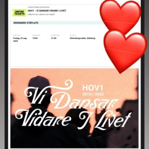 Hov1 Slottskogsvallen Göteborg❤️ - Slottskogsvallen, Göteborg den 22/8. Två st❤️