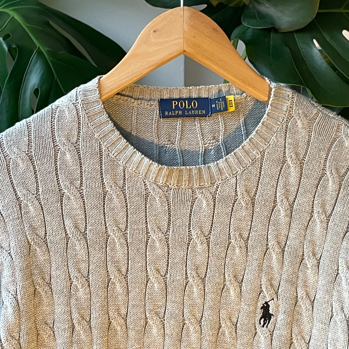 Beige kabelstickad tröja Polo Ralph Lauren