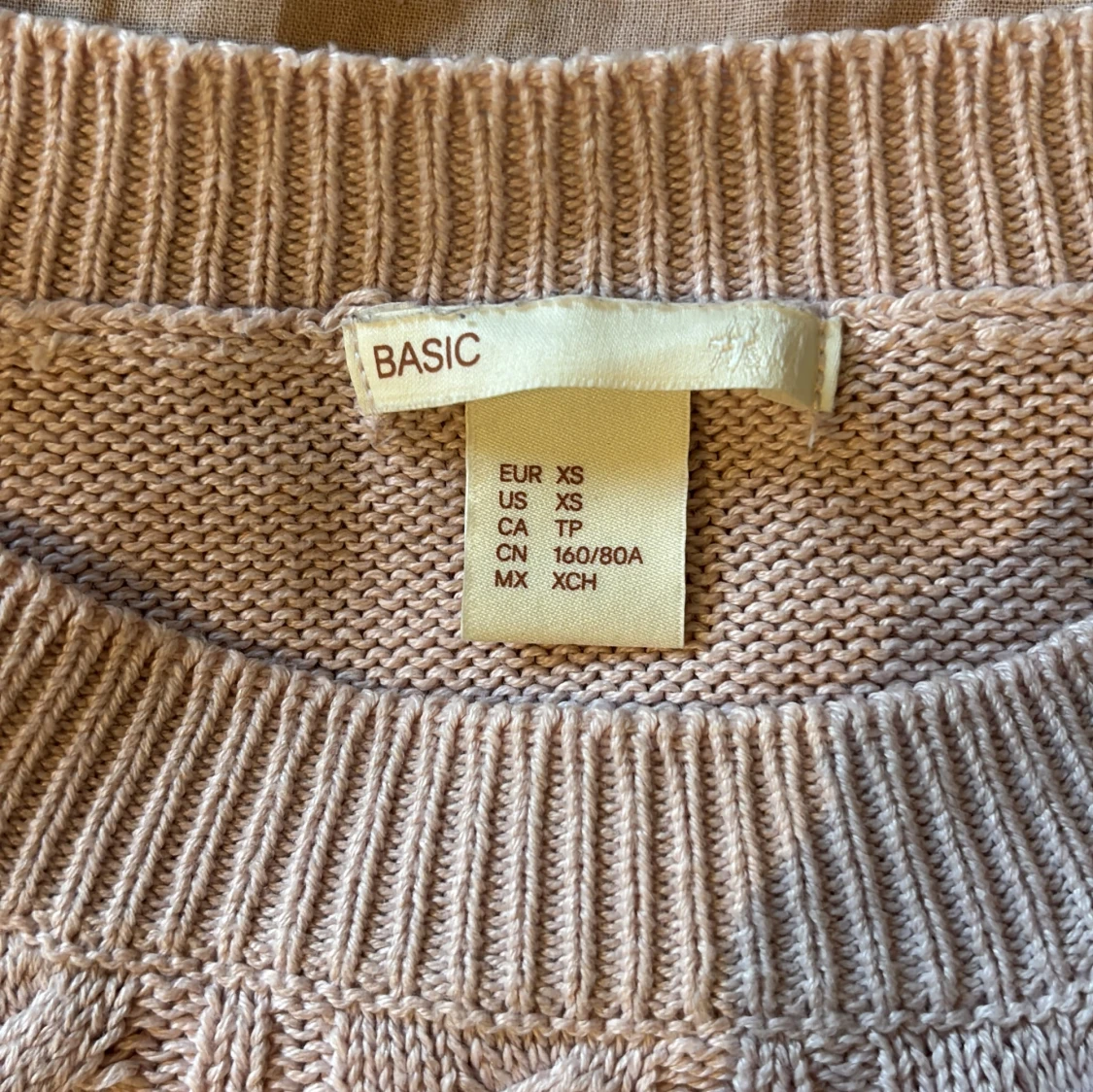 Ljusrosa kabelstickad tröja H&M - 3