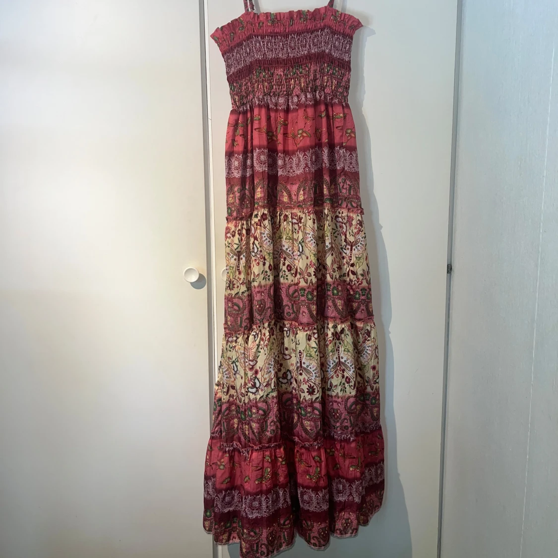 Lång boho-klänning, sommarklänning