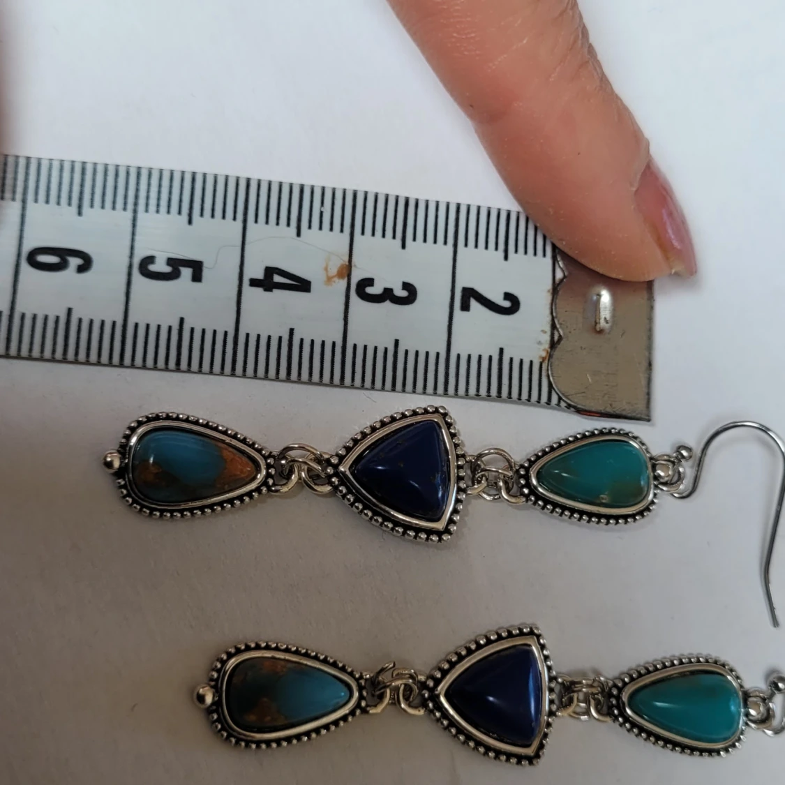  Helt nya Boho örhängen med blå stenar - 1