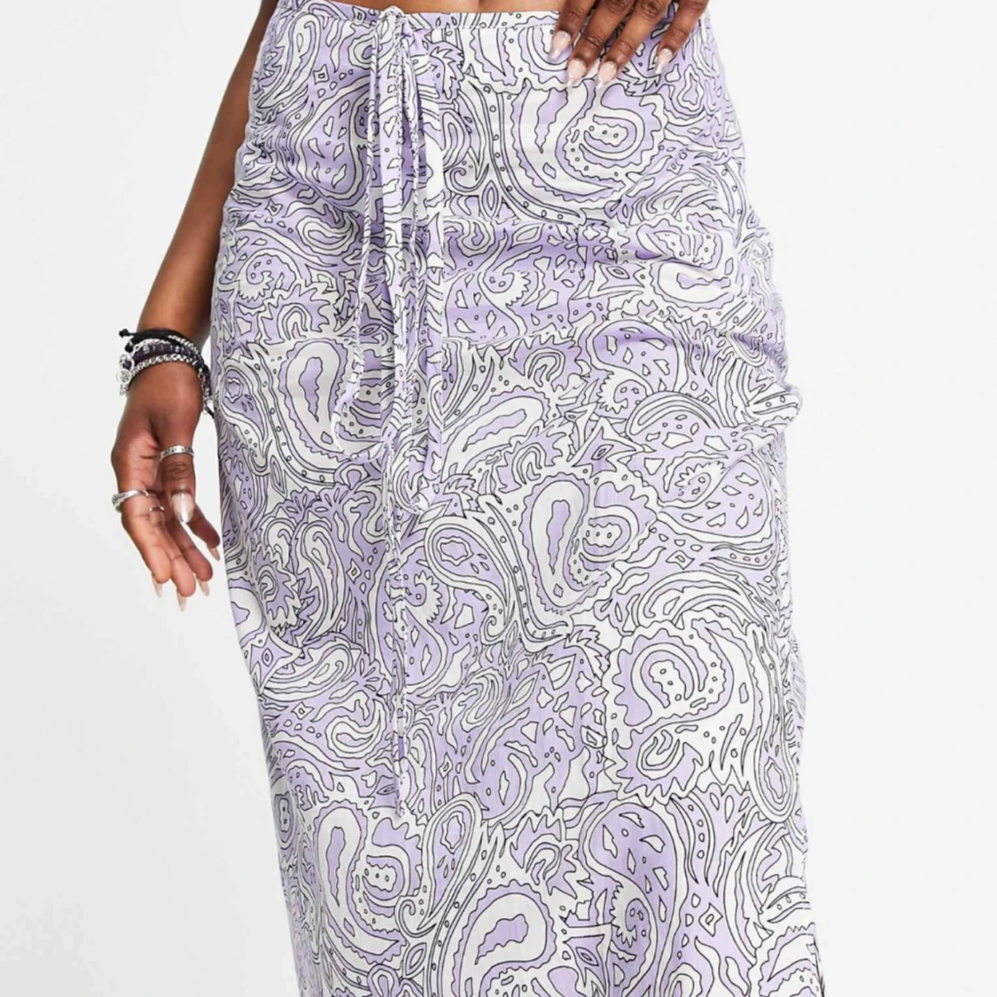 Ljuslila paisleymönstrad långkjol - 2