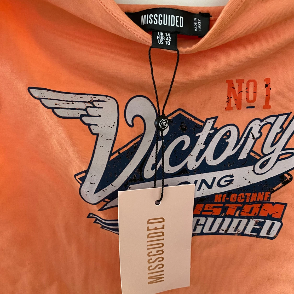 Orange croppad linnetopp Missguided - 2