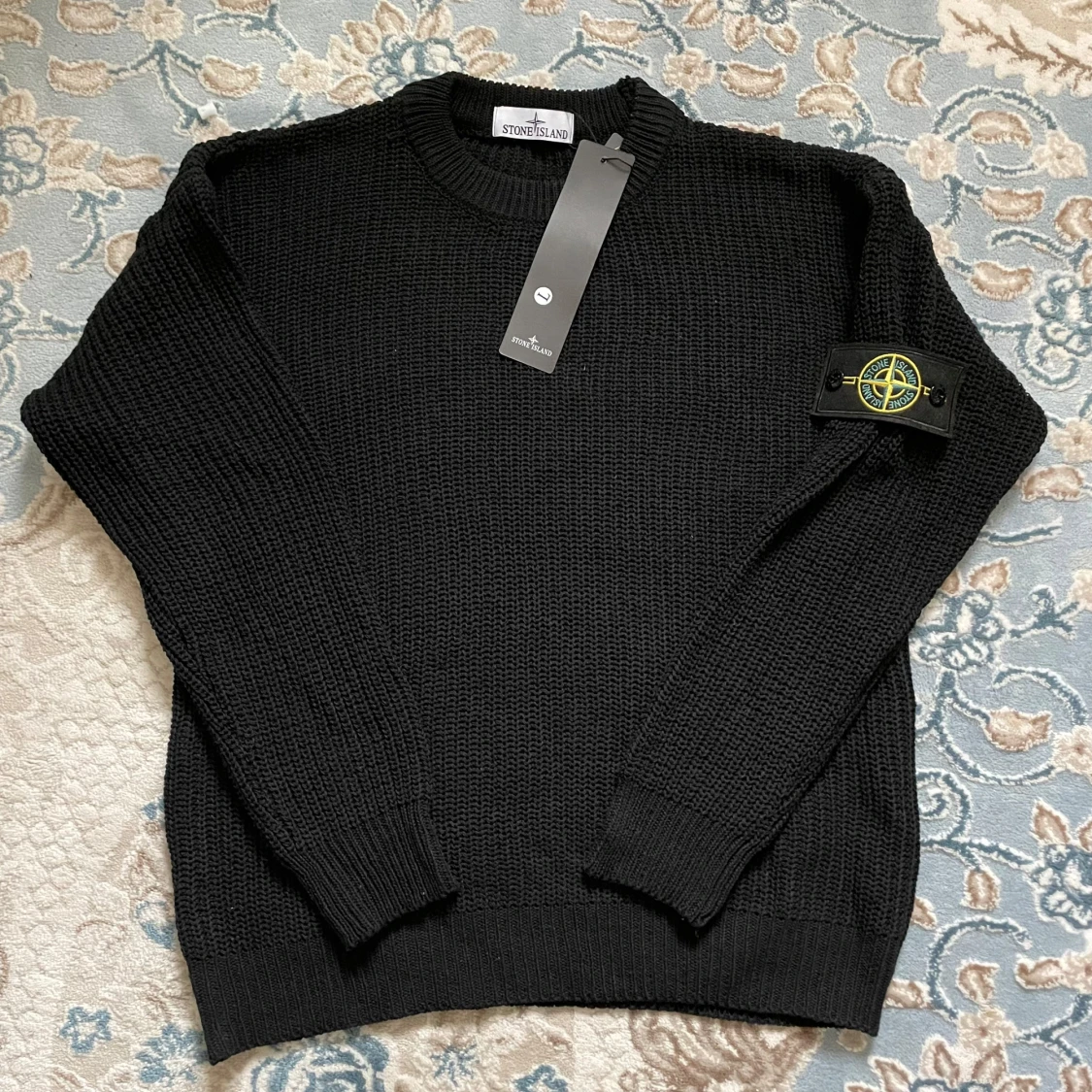 Stone Island svart stickad tröja