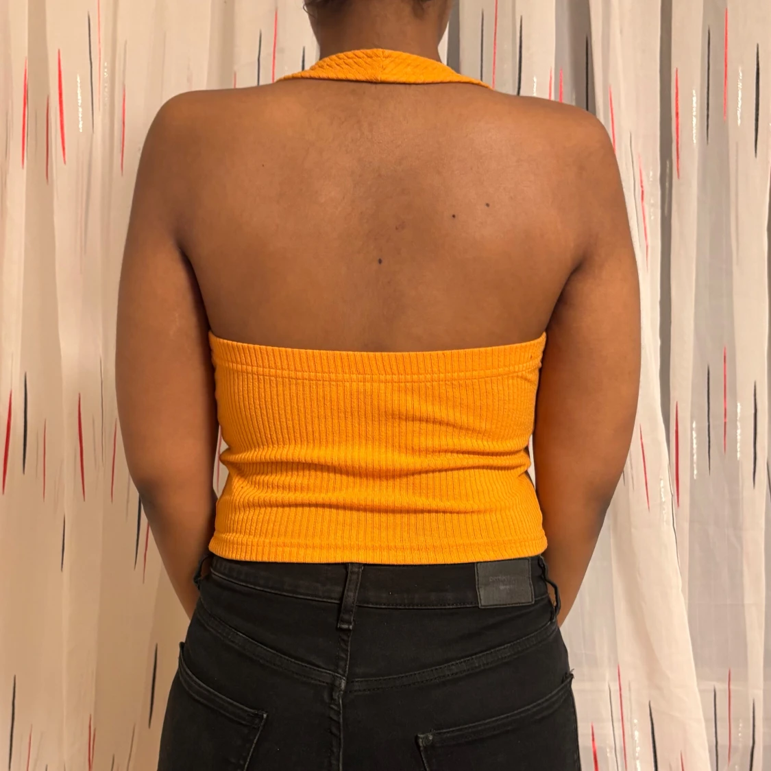 Orange ribbad linnetopp - 3