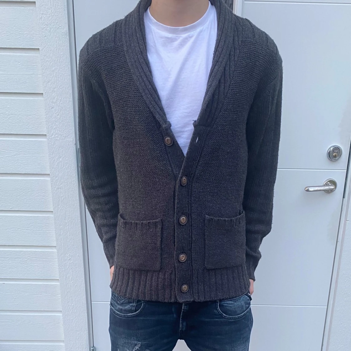 Stickad cardigan