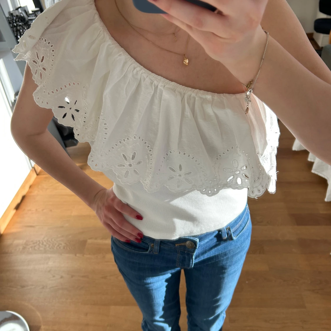 Vit oneshoulder topp från Zara - 1