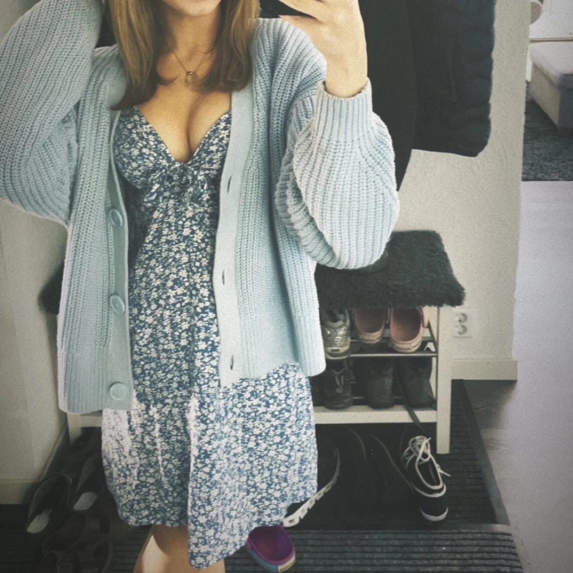 Blå blommig klänning från Shein - 2